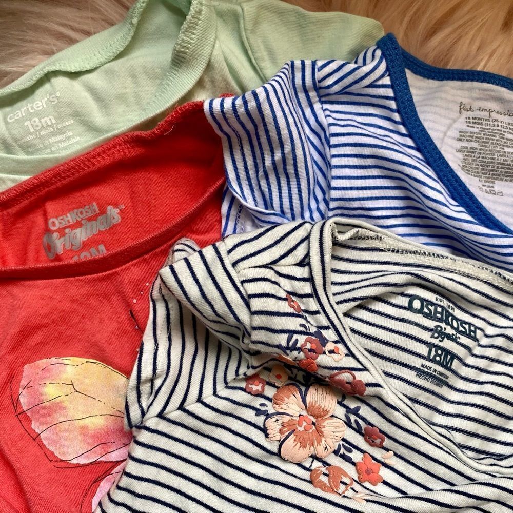 Bundle (2) Baby Girl 18 Month Tops & (2) Dresses